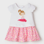 Abito Rosa In Cotone Stampato Neonata MAYORAL 1941 - MAYORAL - LuxuryKids