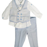 Completo Elegante Con Pantalone Lungo E Panciotto Celeste Neonato PETIT 3415286 - PETIT - LuxuryKids