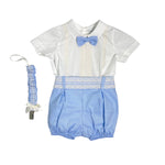 Completo Elegante Cerimonia Con Bermuda E Camicia In Cotone Puntinato Neonato PONTO POR PONTO 5791 - PONTO POR PONTO - LuxuryKids