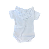 Body Mezza Manica In Cotone Con Ruches Semplice In Cotone CALAMARO 19104 - CALAMARO - LuxuryKids