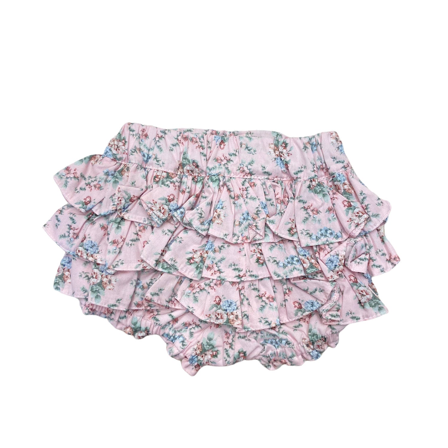 Culotte Con Balze Fantasia Floreale In Cotone Neonata VALENTINA BEBES BSS73 - VALENTINA BEBES - LuxuryKids