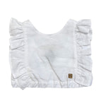 Crop Top Giromanica Con Ruches Bambina In Misto Lino JOSè VARON 42124 - JOSè VARON - LuxuryKids