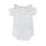 Body Neonata In Cotone Con Coletto in Ruches Ricamato Wedoble 11616R - WEDOBLE - LuxuryKids