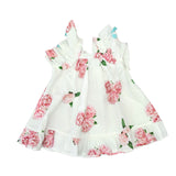 Vestito In Cotone Con Fantasia Floreale E Maniche Volant Neonata PHY CLOTHING 22060 - PHY CLOTHING - LuxuryKids