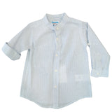 Camicia In Misto Lino Manica Lunga Celeste Bianca Bambino COCOTE 41151 - COCOTE - LuxuryKids