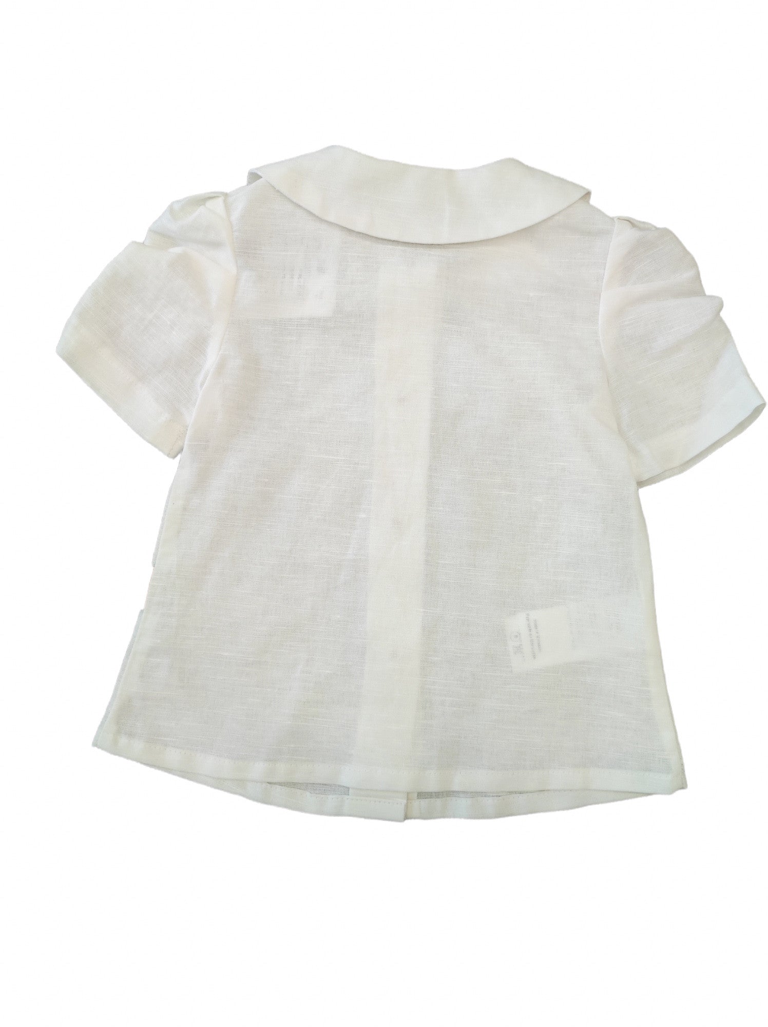 Camicia In Lino Manica Corta Con Sbuffo Bambina COCOTE 41082 - COCOTE - LuxuryKids