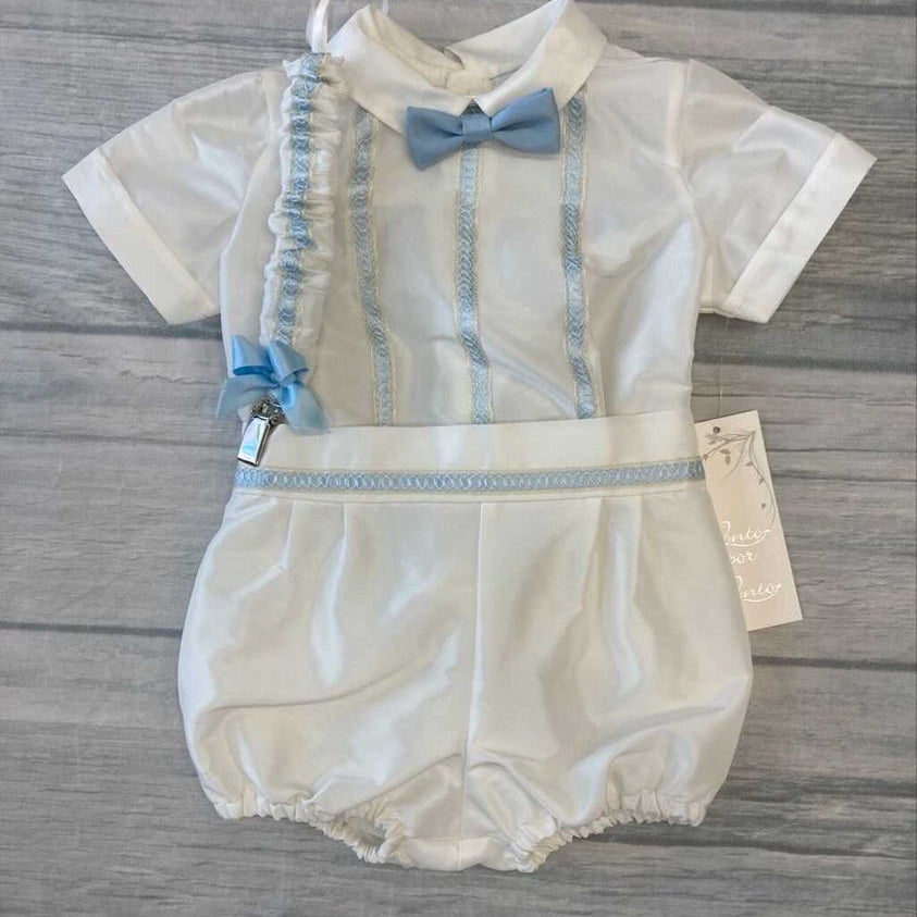 Completo Elegante Cerimonia Con Bermuda E Camicia In Taffetà Neonato PONTO POR PONTO 5794 - PONTO POR PONTO - LuxuryKids