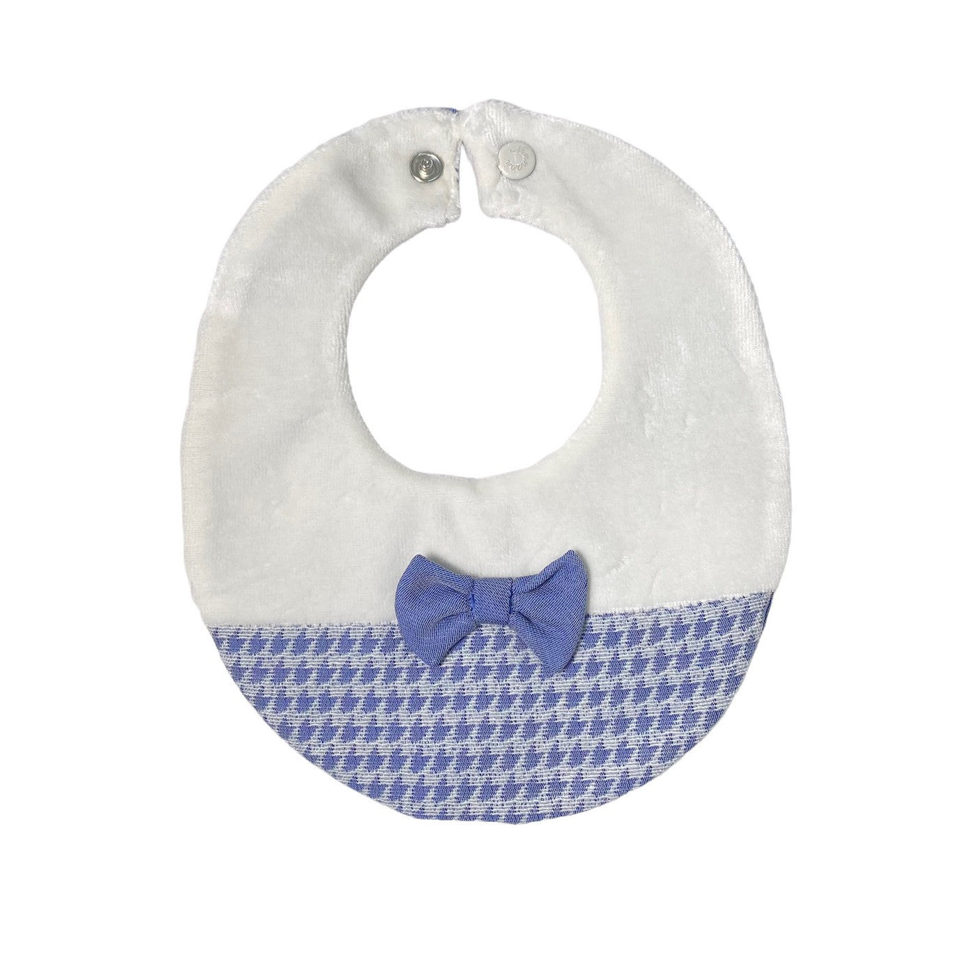 Bavetta In Ciniglia Panna Con Fantasia Pied de Poule Neonato NINNAOH I22256 - NINNAOH - LuxuryKids