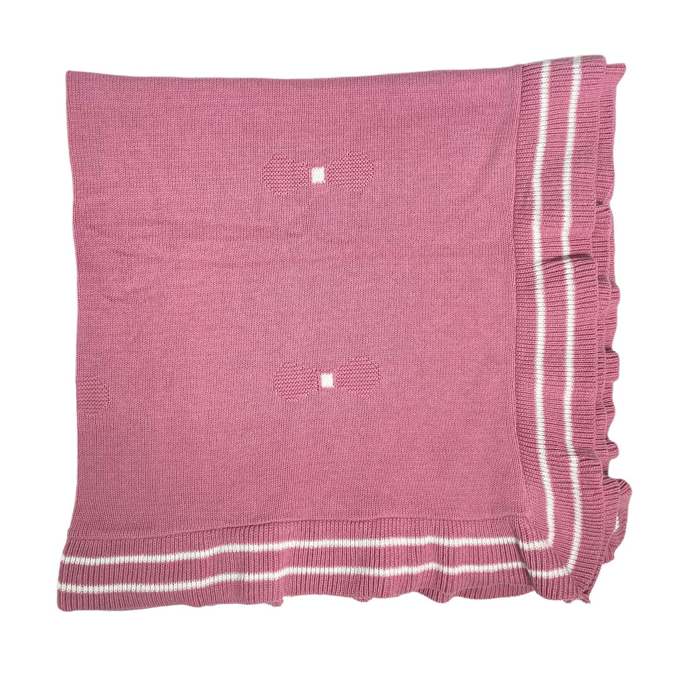 Coperta Scialle In Caldo Cotone Rosa Antico Neonata A&J 190 - A&J - LuxuryKids