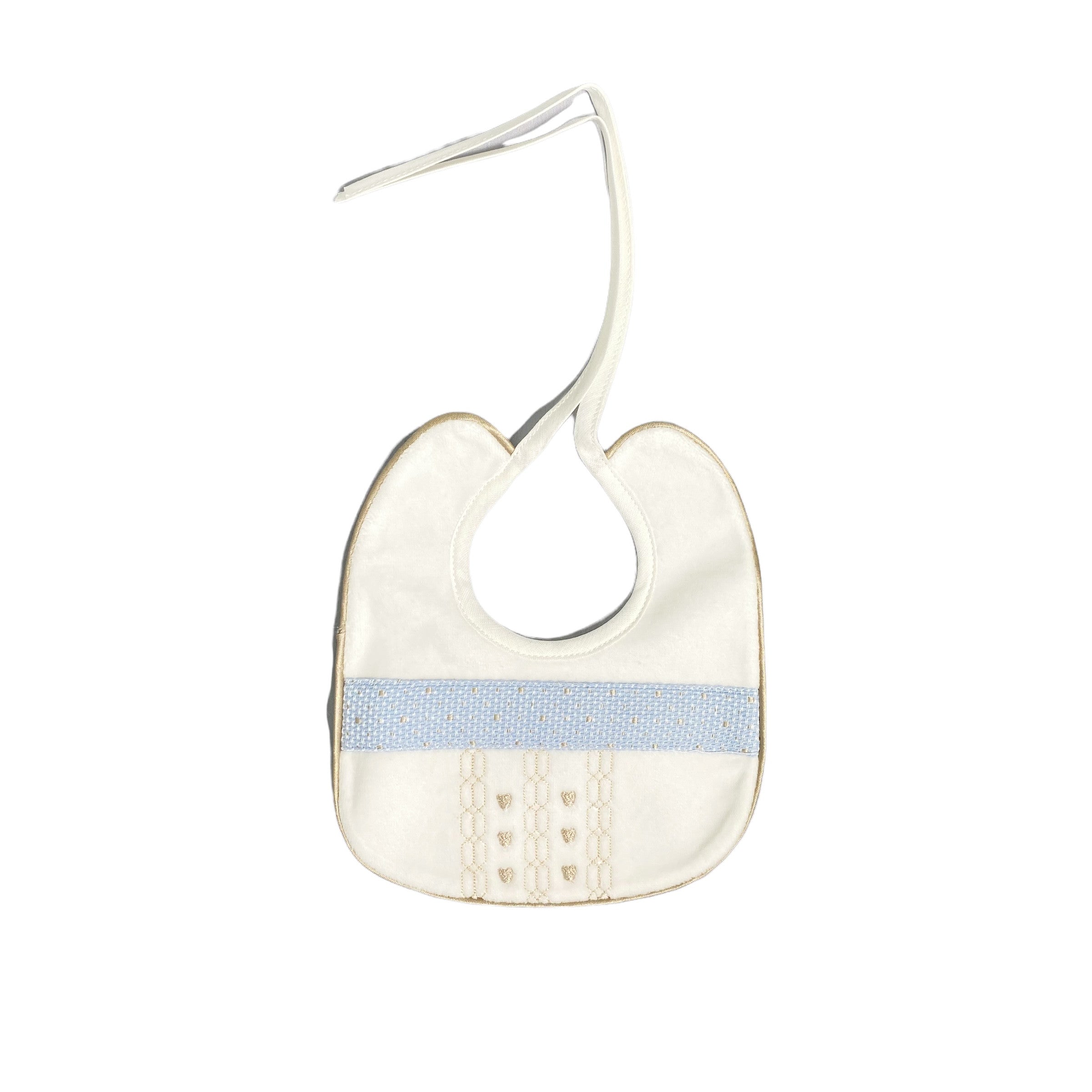 Bavetta In Ciniglia Panna E Celeste Neonato LA SARTORIA DEI PICCOLI LB216 - LA SARTORIA DEI PICCOLI - LuxuryKids