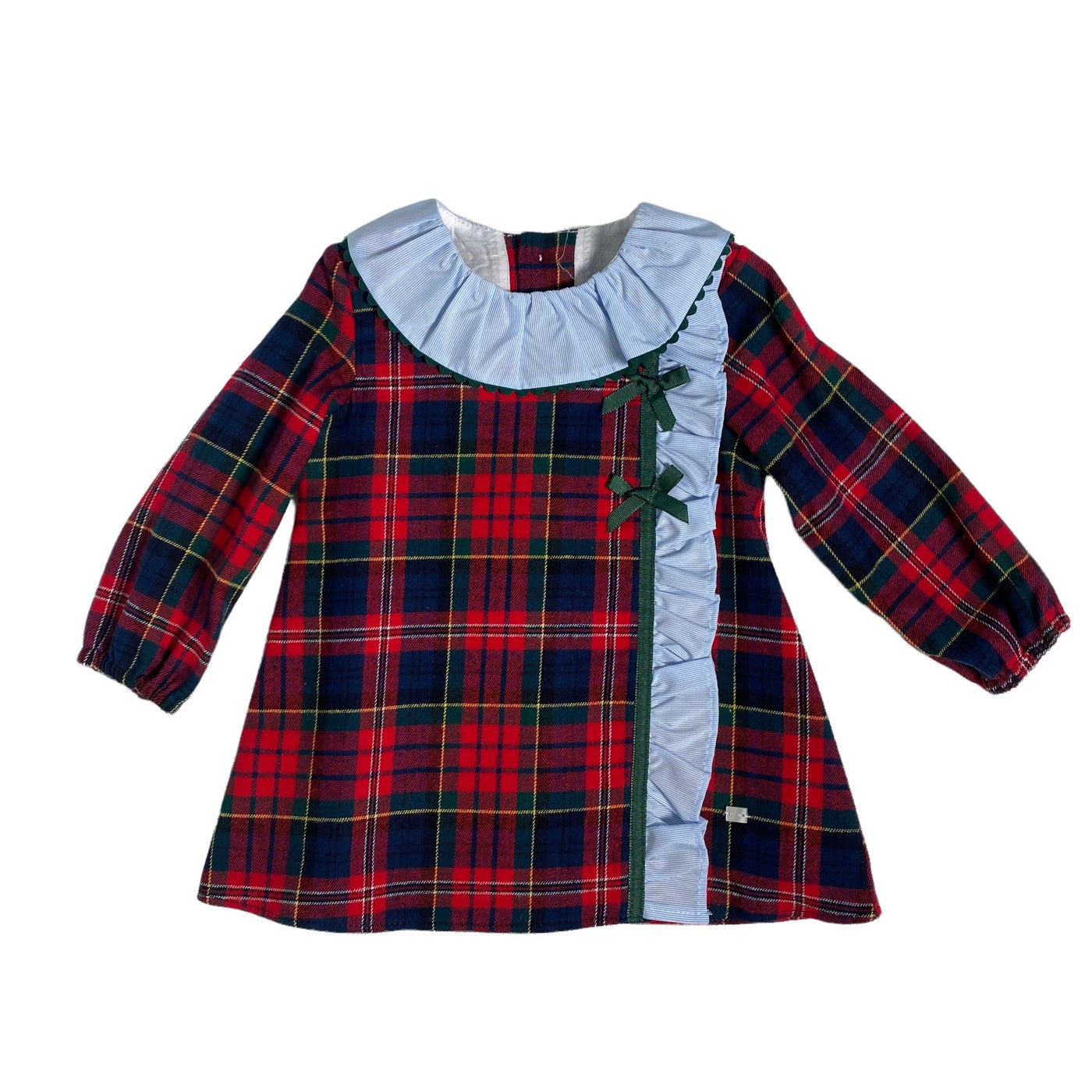 Abito Svasato In Caldo Cotone Scozzese Rosso Neonata DEL SUR 5141 - DEL SUR - LuxuryKids