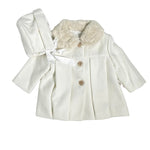 Cappotto Svasato Con Cuffia E Colletto In Panno Neonata DEL SUR 3991C - DEL SUR - LuxuryKids