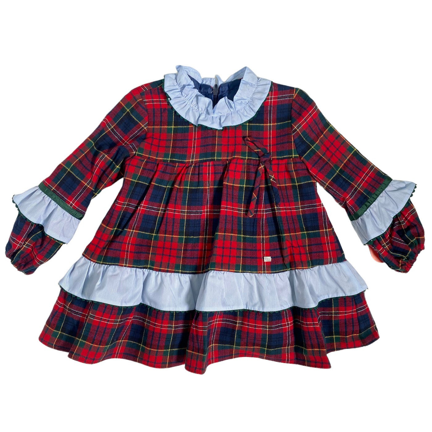Abito Svasato In Caldo Cotone Scozzese Neonata DEL SUR 5189 - DEL SUR - LuxuryKids