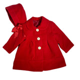 Cappotto Svasato Con Cuffia E Colletto In Panno Neonata DEL SUR 3992C - DEL SUR - LuxuryKids