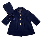 Cappotto Svasato Con Cuffia E Colletto In Panno Neonata DEL SUR 3992C - DEL SUR - LuxuryKids