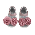Sandalo Primi Passi Con Fiori In Pelle Rosa Neonata PANYNO AB3003 - PANYNO - LuxuryKids