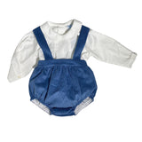 Completo Con Salopette In Velluto E Camicia Neonato SARDON AB09 - SARDON - LuxuryKids