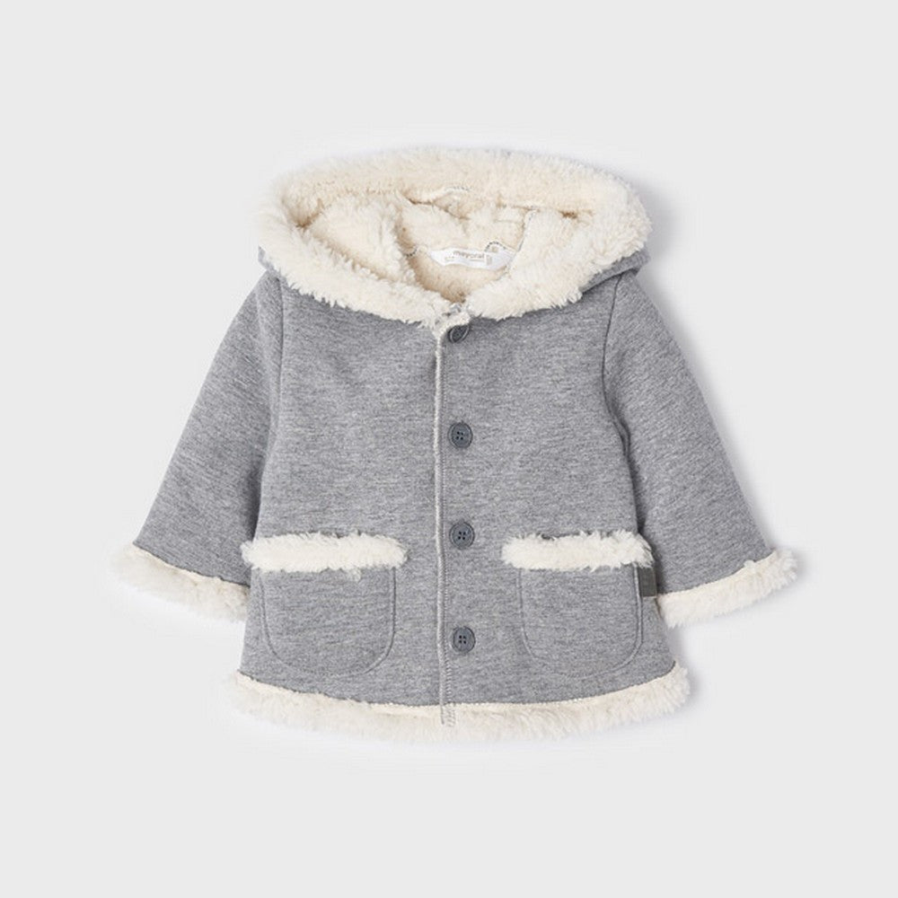Giaccone Con Pellicciotto E Cappuccio Neonato MAYORAL 2402 - MAYORAL - LuxuryKids