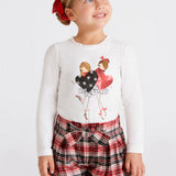 Short In Caldo Cotone A Quadri Rosso Bambina MAYORAL 4210 - MAYORAL - LuxuryKids