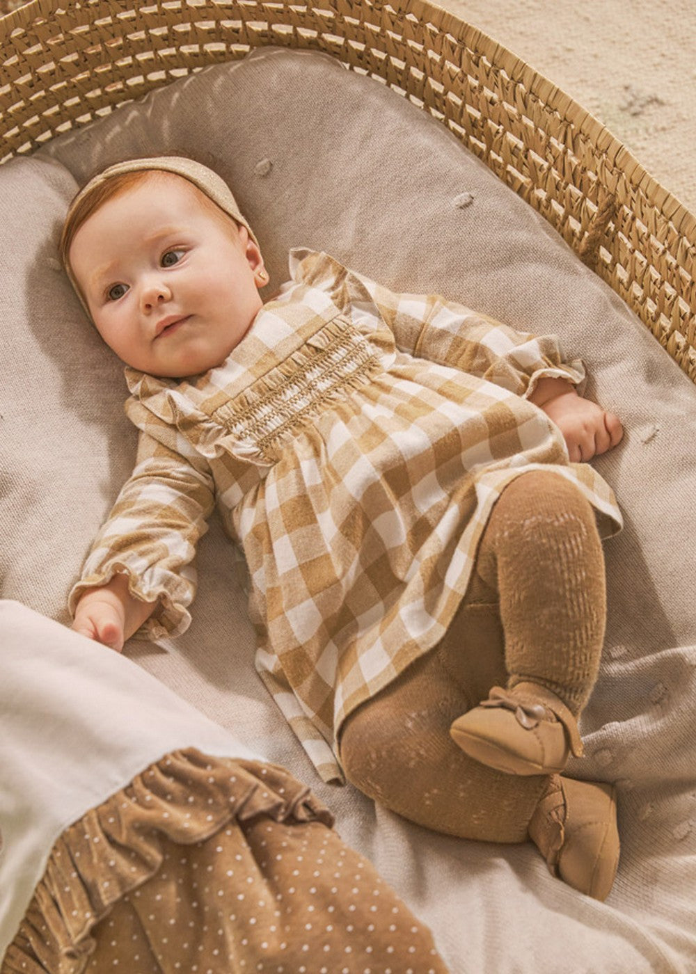 Abito Manica Lunga Con Punto Smoke Beige Neonata MAYORAL 2824 - MAYORAL - LuxuryKids