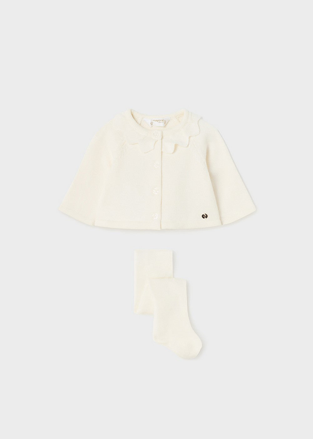 Cardigan Lungo Con Calzamaglia In Caldo Cotone Neonata MAYORAL 2394 - MAYORAL - LuxuryKids