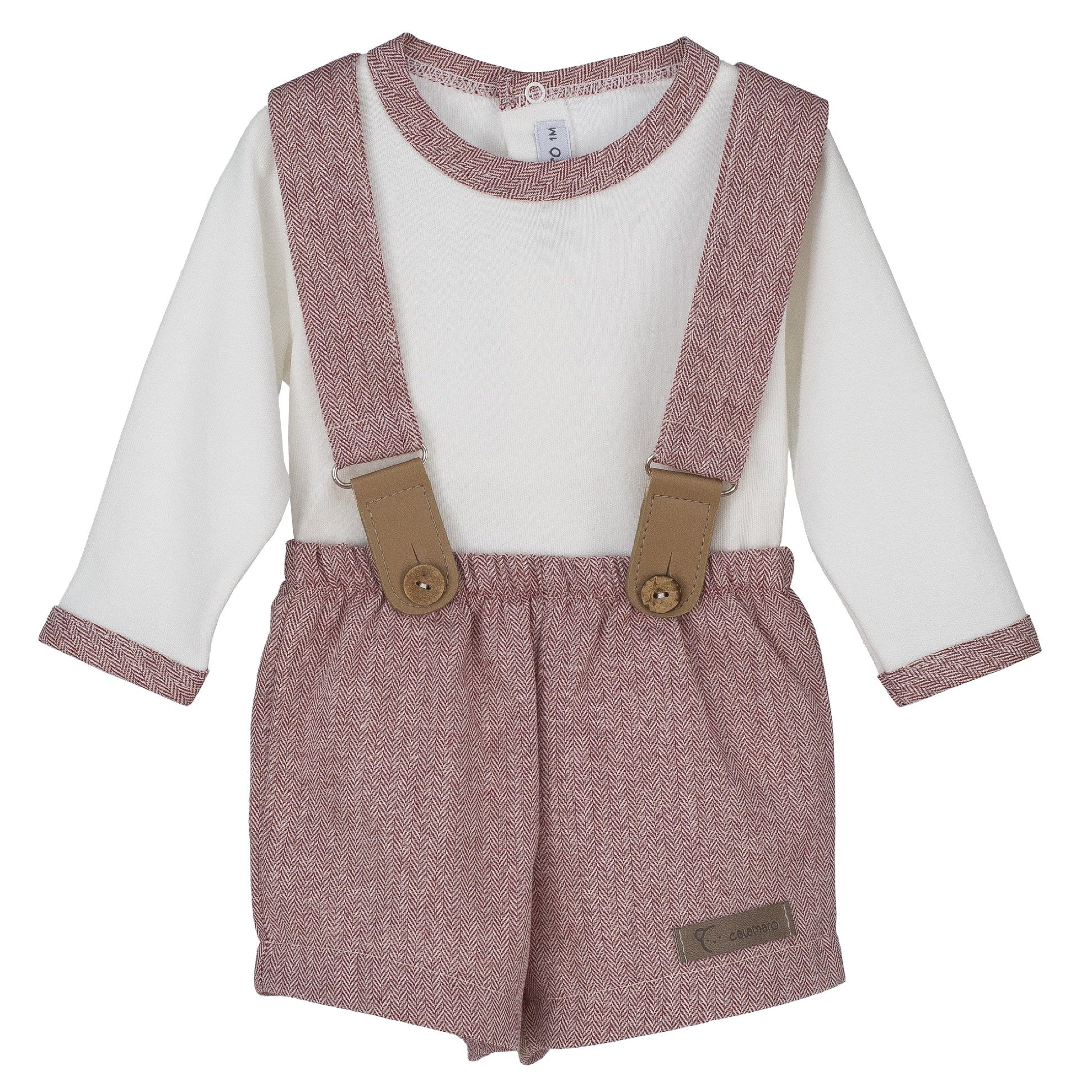 Completo In Caldo Cotone con Bermuda Neonato CALAMARO 17762 - CALAMARO - LuxuryKids