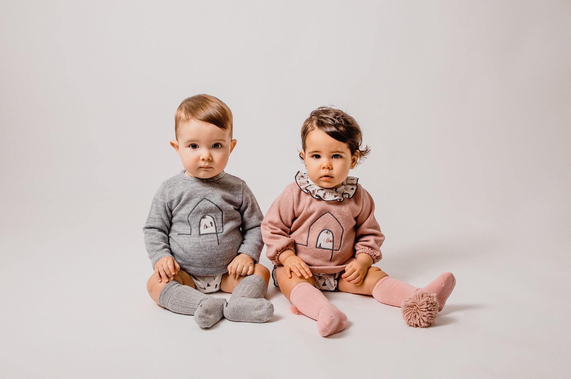 Completo con Culotte In Caldo Cotone Neonato CALAMARO 17760 - CALAMARO - LuxuryKids