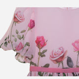 Abito Mezza manica In Chiffon Stampato Bambina PATACHOU 3633520