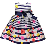 Abito a Righe Floreale Elegante Bambina Piccola Speranza PS173021 - PICCOLA SPERANZA - LuxuryKids