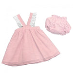 Abito a Righe in Cotone Rosa-Bianco con Culotte Neonata Paloma de la O MV8CJ1 - PALOMA DE LA O - LuxuryKids