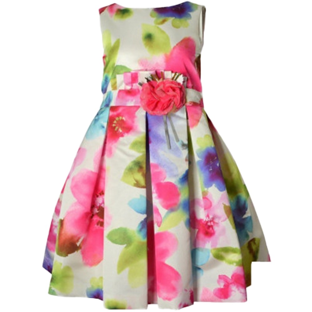 Abito Bambina Cerimonia Elegante Floreale Multicolour Mimil’_ 262 - MIMILU' - LuxuryKids