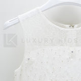 Abito Bambina Cerimonia Elegante Principesco Bianco Sarah Louise 070022-02 - SARAH LOUISE - LuxuryKids