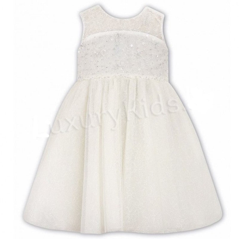 Abito Bambina Cerimonia Elegante Principesco Bianco Sarah Louise 070022-02 - SARAH LOUISE - LuxuryKids