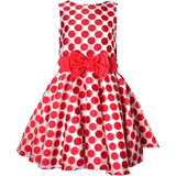 Abito Bambina Cerimonia Elegante Rosso Pois Mimil’_ 295 - MIMILU' - LuxuryKids