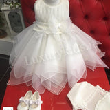 Abito Battesimale Cerimonia Bianco Neonata Creazioni Luana 176 - CREAZIONI LUANA - LuxuryKids