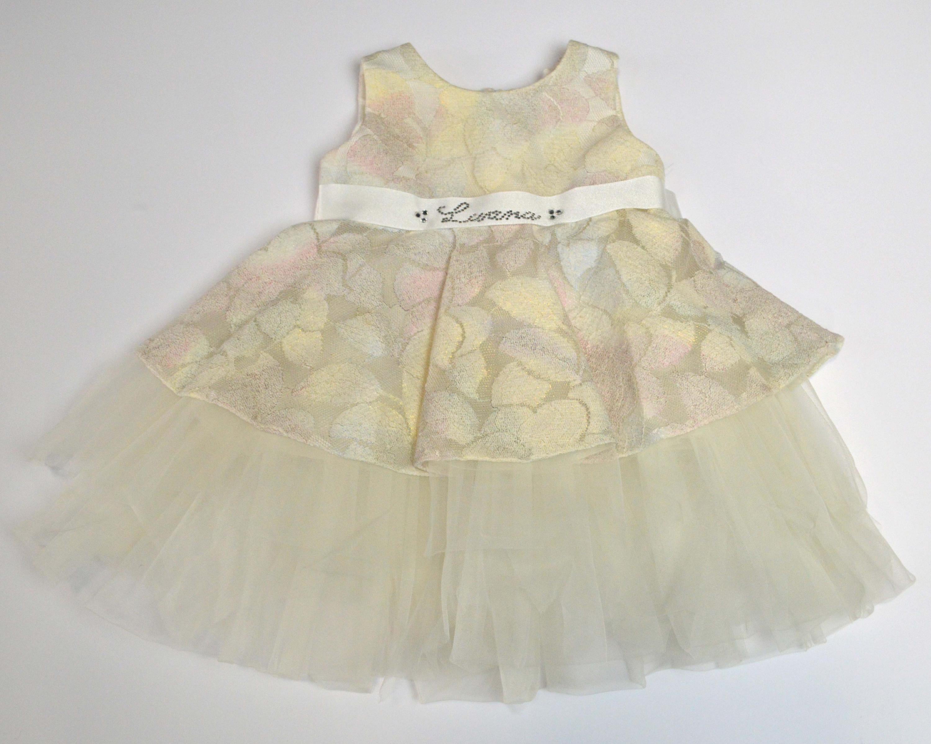 Abito Battesimale Elegante Neonata Luana 2163 - CREAZIONI LUANA - LuxuryKids