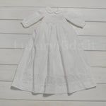 Abito Battesimale Longuette in Lino Bianco Neonata Creazioni Luana 153 - CREAZIONI LUANA - LuxuryKids