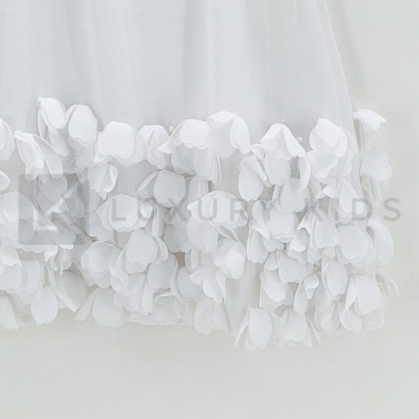 Abito con Bretelle con Fiori Bambina Bianco Take Two A00258 - TAKE TWO - LuxuryKids