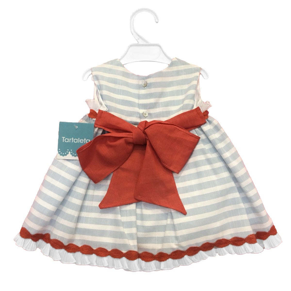Abito Con Culotte Azzurro-Arancio Neonata Tartaleta A2714 - TARTALETA - LuxuryKids