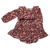 Abito Con Culotte In Caldo Cotone Fantasia Bordeaux Neonata A&J 406 - A&J - LuxuryKids