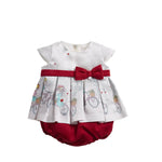 Abito con Culotte stampa Parigi Elegante Chic Neonata Bianco-rosso Ninnaoh E19122 - NINNAOH - LuxuryKids