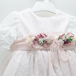 Abito Con Manichetta Elegante In Tulle Bianco E Organza Rosa Bambina Carmy 2003 - CARMY - LuxuryKids