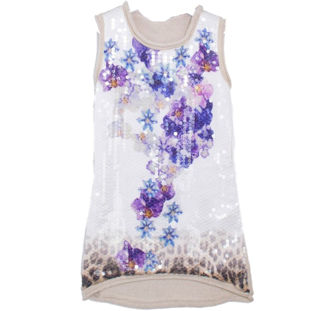 Abito con Paillettes Beige Bambina Fun&Fun FUNBDR3353 - FUN&FUN - LuxuryKids