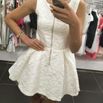 Abito Damascato con Zip Avanti Bianco Bambina She.Ver CHJDR7626 - SHE.VER - LuxuryKids