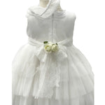 Abito Elegante a Bambolina Bianco con Balze di Tulle Neonata La Sartoria dei Piccoli L424 - LA SARTORIA DEI PICCOLI - LuxuryKids