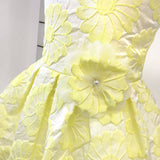 Abito Elegante a Bambolina Floreale Giallo Cerimonia Neonata Alice P. 526 - ALICE P. - LuxuryKids