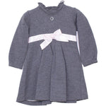 Abito Elegante a Collo Alto con Rouches Neonata Grigio Papermoon 7PM62149 - PAPERMOON - LuxuryKids