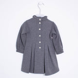 Abito Elegante a Collo Alto con Rouches Neonata Grigio Papermoon 7PM62149 - PAPERMOON - LuxuryKids