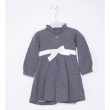 Abito Elegante a Collo Alto con Rouches Neonata Grigio Papermoon 7PM62149 - PAPERMOON - LuxuryKids