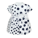 Abito Elegante a Pois Neonata Bianco-Blu Minibanda Q752 - MINIBANDA - LuxuryKids